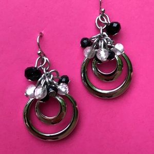 White House Black Market Silver Cluster Earrings